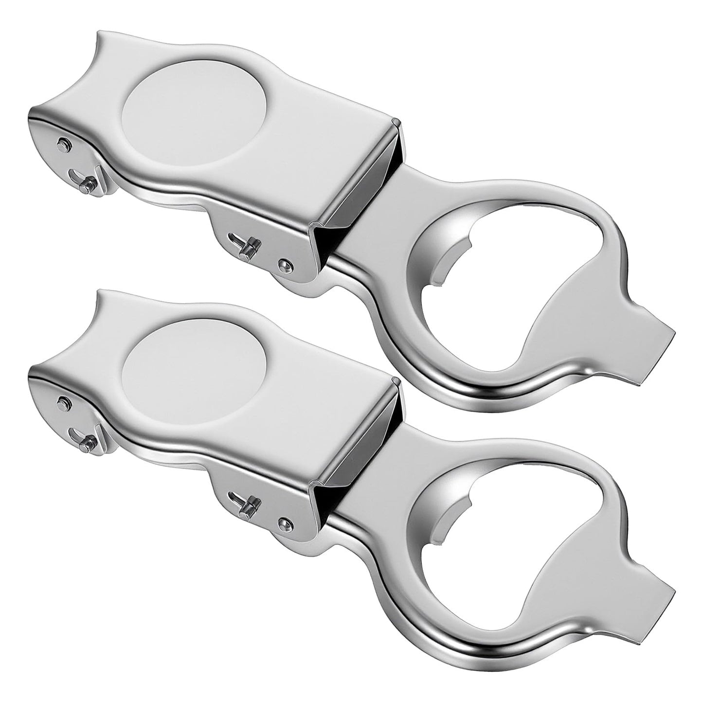 XLIUAX Pack of 2 Beer Bottle Stoppers, Stainless Steel Bottle Opener, Foldable Beer Opener, Portable Beer Bottle Opener for Home Bar, Camping, Pub, Outdoor