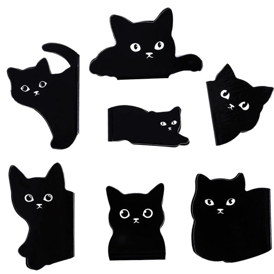 Bewudy Magnetic Bookmarks, 6 Pieces Assorted Cute Book Markers Clip Set, Cat Bookmark for Cat Lovers, Kawaii Cat Magnet Page Markers for Teachers School Home Office (Set 2)