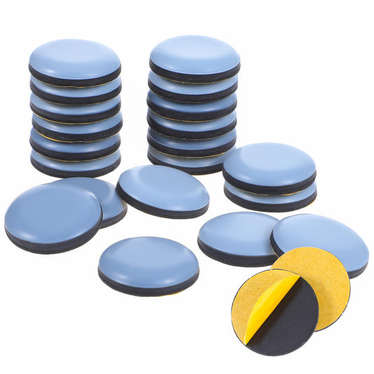 AOZUO Pack of 24 Furniture Gliders for Heavy Furniture, 2.5 cm Teflon Gliders, Self-Adhesive Teflon Self-Adhesive Chair Gliders Pads, Round, Reusable Furniture Gliders, Small Furniture Gliders for