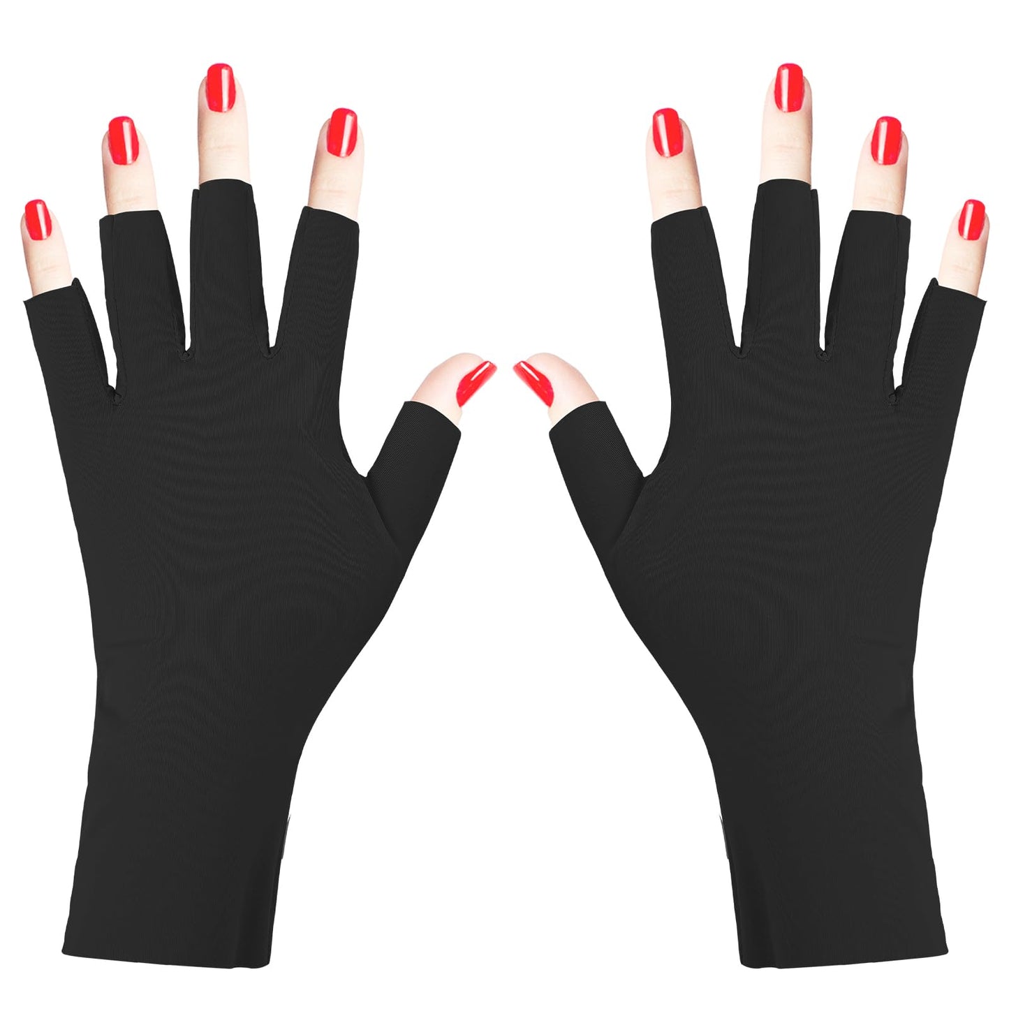 TIESOME Anti-UV Gloves for Gel Nail Lamp, Professional Protection Gloves for Manicures UV Sun Protection Gloves Protect Hands from UV for Light(Black)