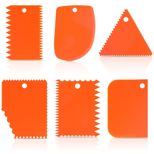 cobee 6 Pcs Plastic Clay Scraper, Pottery Scraper Tool Scraping Handle Carved Soft Clay Sculpture Knife Industrial Clay Scraper Sculpture Tool for Beginners Professionals Pottery Enthusiast(Orange)