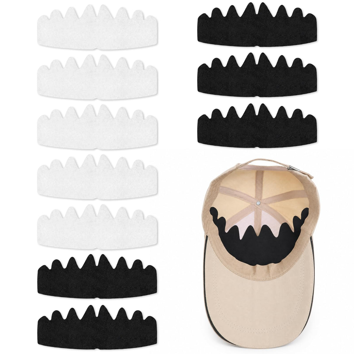 LXUEJIE 10 Pcs Baseball Caps Inserts, No Sweat Hat Liners for Men Reusable