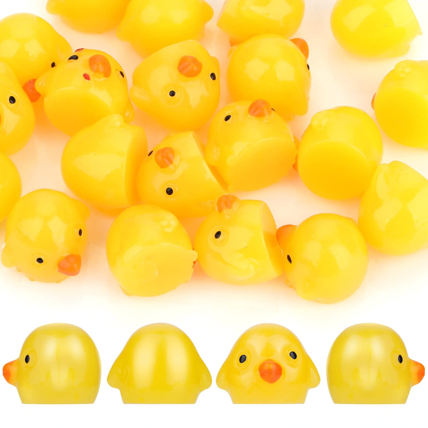 Cobee Mini Chicken Figurines, 24 PCS Dollhouse Miniature Chicken Model Mini Resin Chicken Ornament Mini Animals Decoration Micro Fairy Garden Décor Dollhouse Ornament for DIY Crafts Accessories