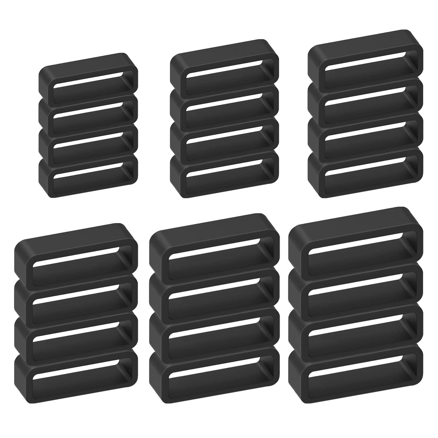 cobee 24 Pcs Silicone Watch Band Loops Watch Strap Keeper Replacement Rubber Watchband Holder Loop Fastener Rings Compatible with Universal Watch(16mm18mm/20mm/22mm/24mm/26mm, Style-A)