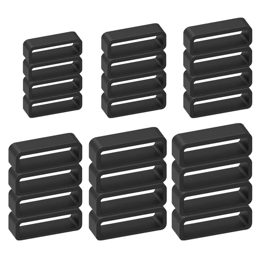 cobee 24 Pcs Silicone Watch Band Loops Watch Strap Keeper Replacement Rubber Watchband Holder Loop Fastener Rings Compatible with Universal Watch(16mm18mm/20mm/22mm/24mm/26mm, Style-A)