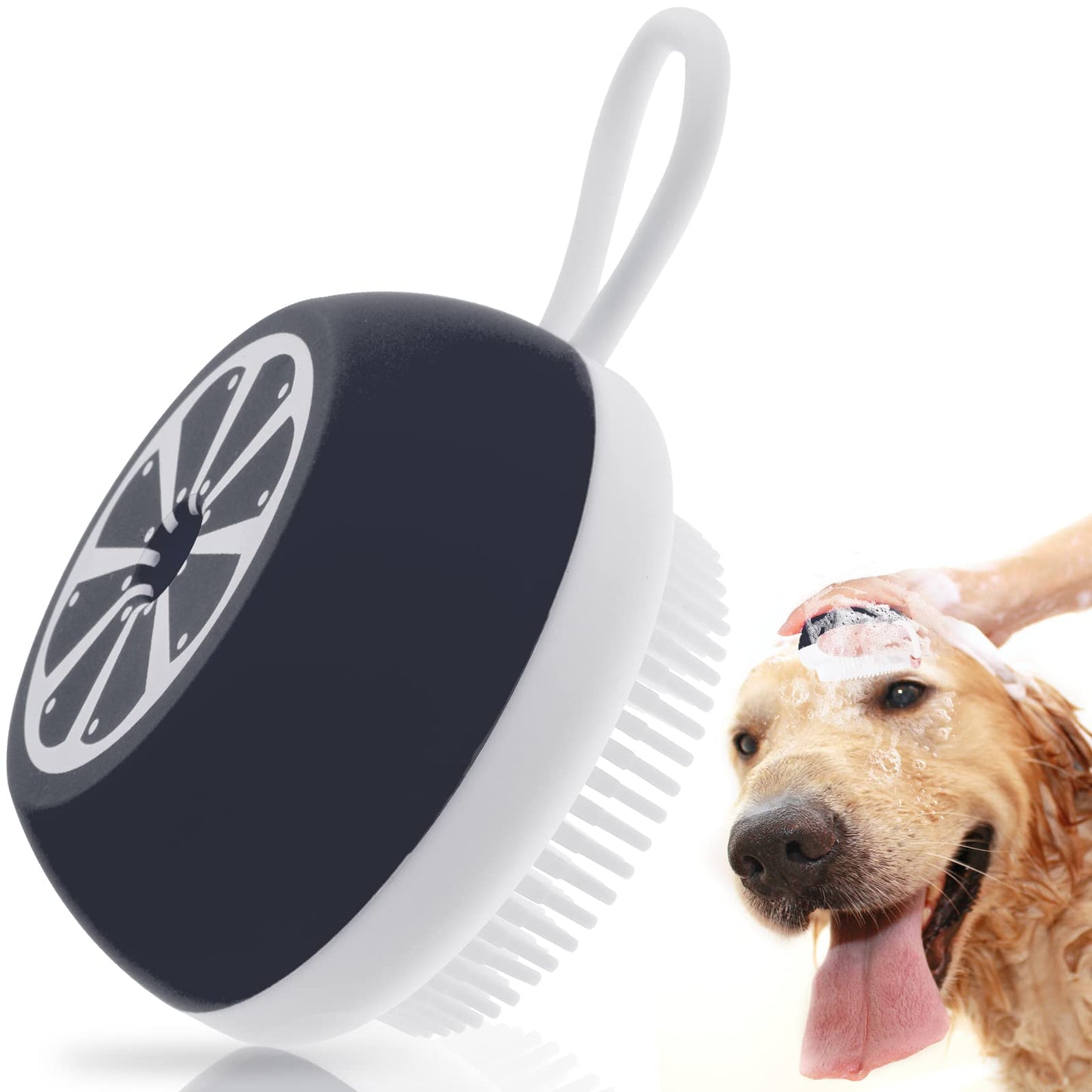 Cobee Silicone Dog Bath Brush, Soft Pet Grooming Brush Cat Dog Shampoo Brush Massage Fur Cleaning Scrubber Pet Bath Tool Shower Brush for Long Short Hair Pet(Blue)