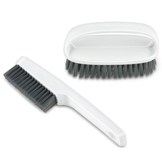 Amabro Hand Nail Brush for Cleaning Fingernails, 2PCS Nail Scrub Brush with Durable Stiff Bristles Deep Nail Cleaning Scrubber for Fingernails Toes Shoes Plastic Cleaning Brushes