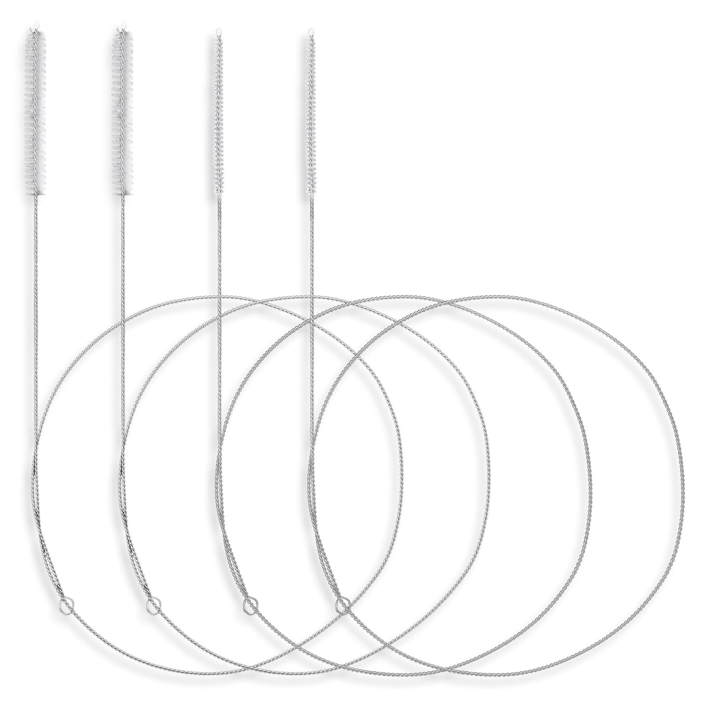 cobee 4 Pcs Straw Cleaner Brush Extra Long, 1m/39in Wire Tube Brushes with Soft Nylon Bristles Head, Wire Brush Pipe Cleaning Brush for Cleaning Feeding Tubes Bottles Straw(Diameter 0.65cm and 1.2cm)