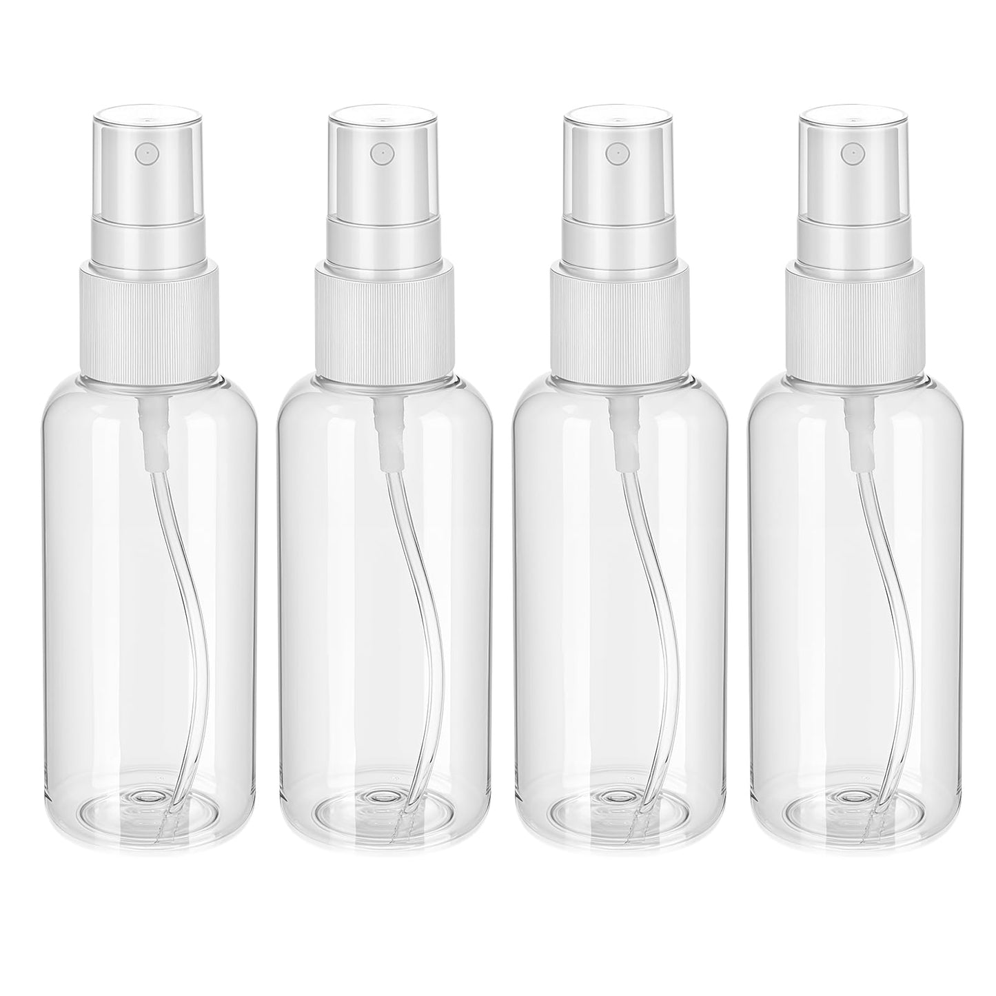 Giantree 4 Pack Spray Bottle, 60ml/2 oz Clear Plastic Travel Spray Bottle Empty Fine Mist Spray Bottles, Portable Refillable Mini Spray Bottle for Face, Toner, Liquids, Perfume(60ml)