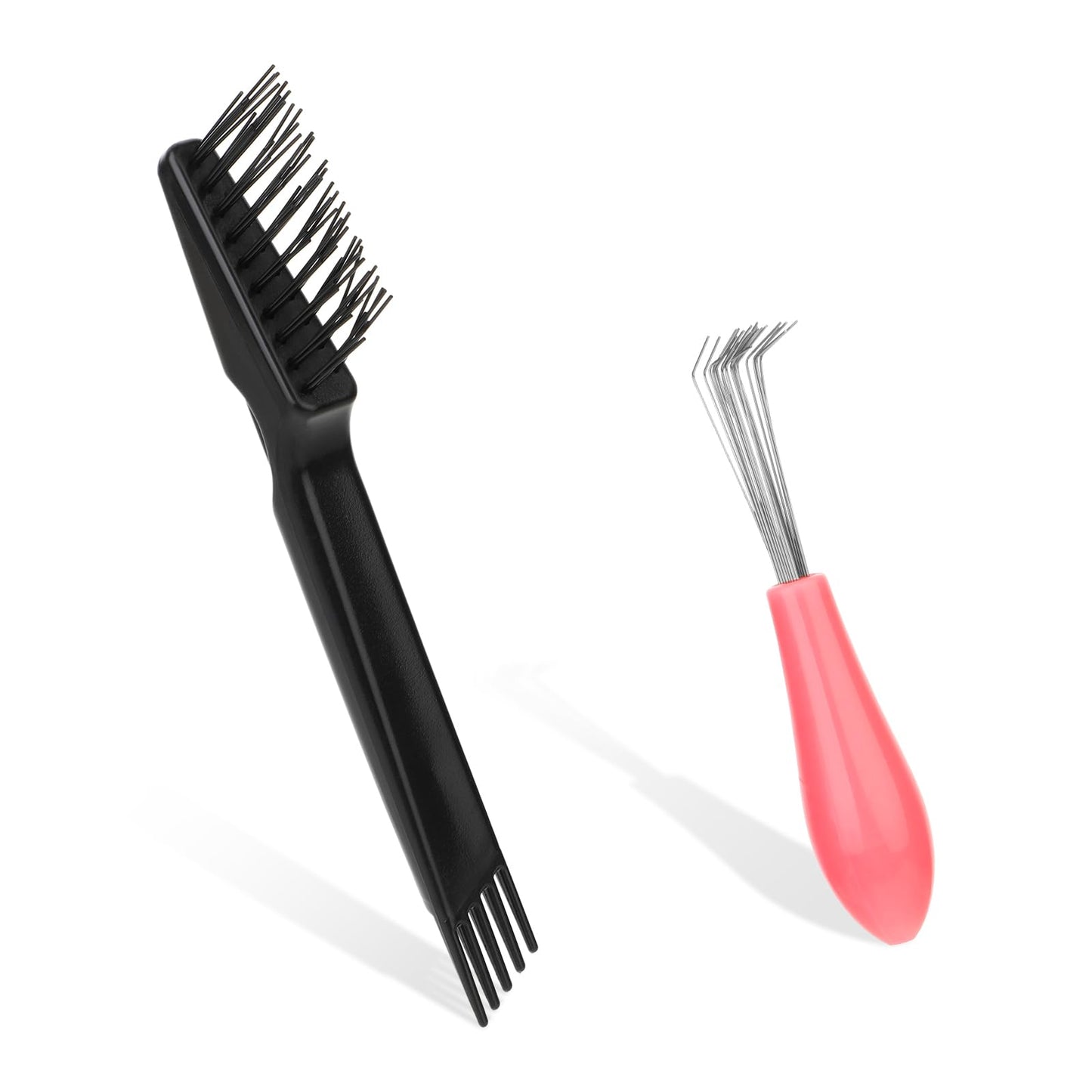 Giantree 2 Pcs Hair Brush Cleaning Tool, Comb Cleaner Brush Remove Hair Brush Cleaner Rake Mini Hair Brush Remover for Removing Hair Dust Home and Salon Use (Plastic Handle Rake)(2pcs)