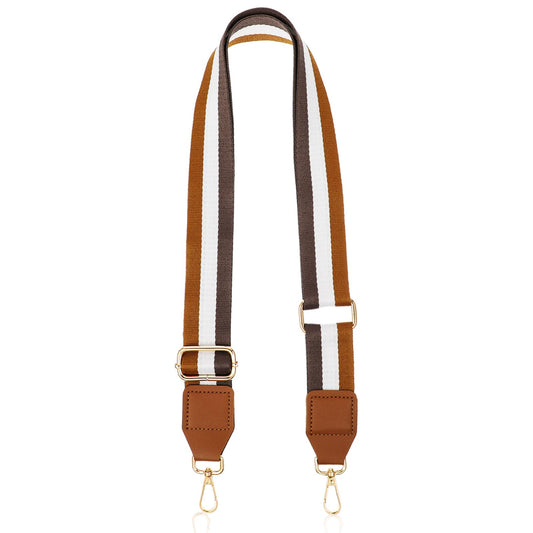 Giantree Purse Strap Replacement Crossbody Bag Strap for Women, 2" Wide Shoulder Strap Adjustable for Purse Handbag Strap Multicolor (Khaki+Brown)