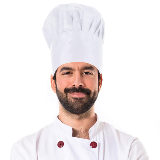 HJZHII Tall White Chef Hat, Adjustable Elastic Baker Kitchen Cooking Chef Cap Professional Chefs Hat for Women Men, White, 4-5