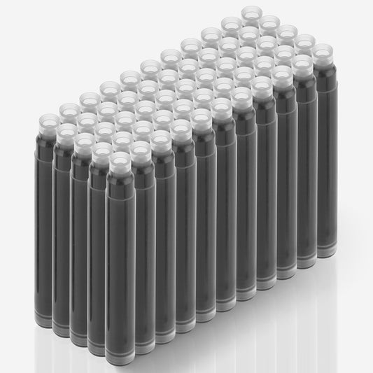 Amaxiu 50 Pcs Balck Fountain Pen Ink Cartridges, Fountain Pen Ink Refills Compatible with 2.6 mm Bore Diameter Calligraphy Pen Fountain Pen(2.6mm)