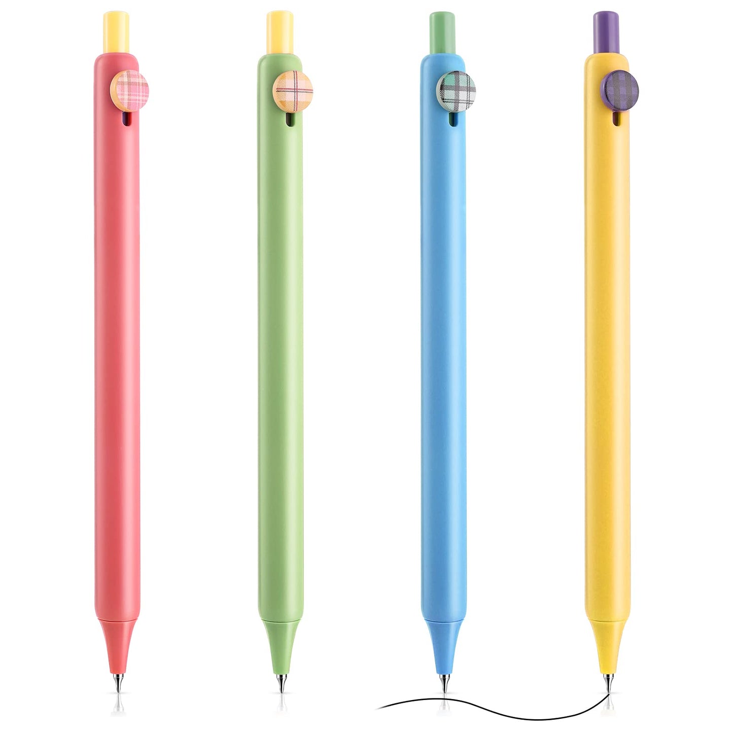 cobee Aesthetic Ballpoint Pens,0.42mm Retractable Gel Pens Colorful Pastel Cute Kawaii Ballpoint Black Ink Pen Fine Point Smooth Writing Pens for School Office Gift Supplies(B 4PCS)