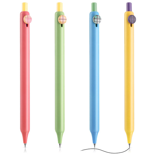 cobee Aesthetic Ballpoint Pens,0.42mm Retractable Gel Pens Colorful Pastel Cute Kawaii Ballpoint Black Ink Pen Fine Point Smooth Writing Pens for School Office Gift Supplies(B 4PCS)