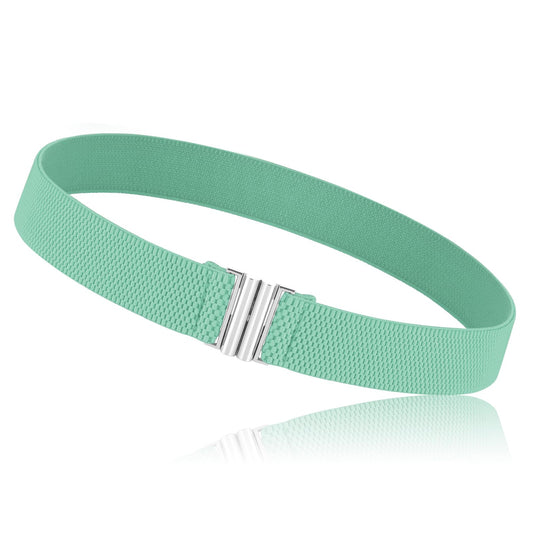 Giantree Invisible Women Adjustable Elastic Belt, Stretch Belt with Metal Flat Buckle Comfortable No Show Belt for Pants Jeans Dresses (Green)