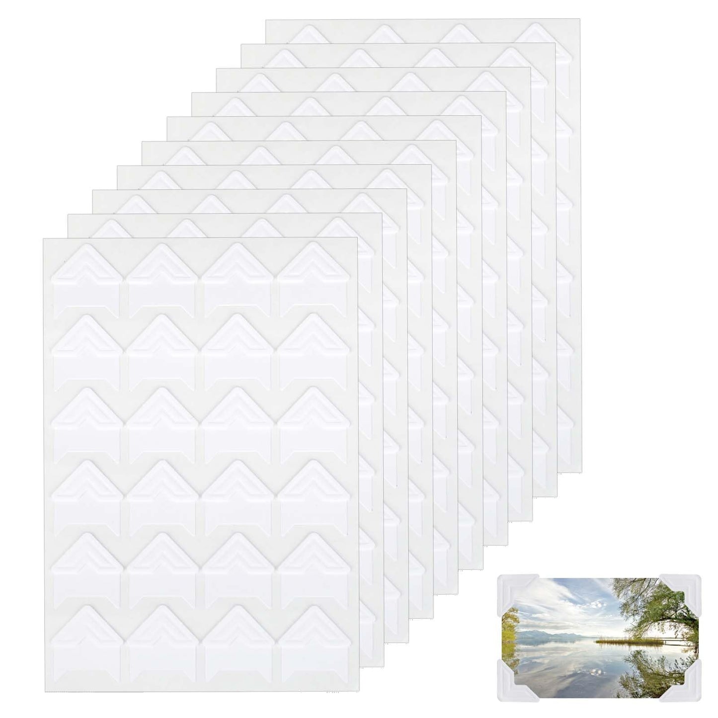 Giantree 240Pcs Photo Corners, Self-Adhesive Photo Corner Stickers for Scrap Book, White Kraft Paper Photo Corners Picture Mounting Corners Self Adhesive for Albums Pictures DIY Craft Scrapbook(White)