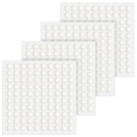 Giantree 400 Pcs Clear Rubber Feet, Small Self-Adhesive Clear Rubber Bumpers Non-Slip Cabinet Door Stoppers, Furniture Buffer Hemispherical Silicone Pads for Door Furniture (6 × 2mm)