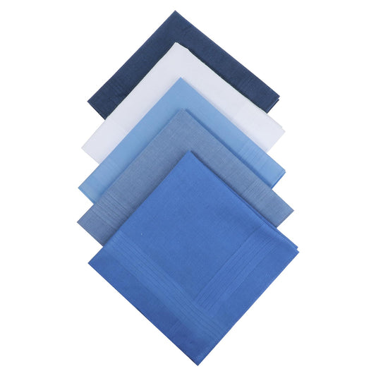 Giantree 5 Pcs Cotton Handkerchiefs for men, Classic Pocket Squares Set Soft Mens Hankies Handkerchiefs 15.8" x 15.8" 5 Colors