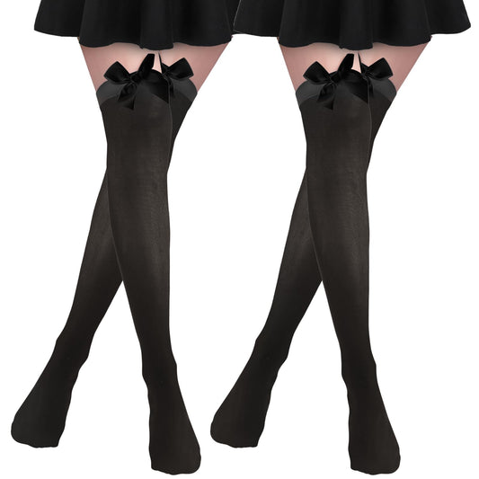Amaxiu High Bow Stockings 2 Pack (Black)