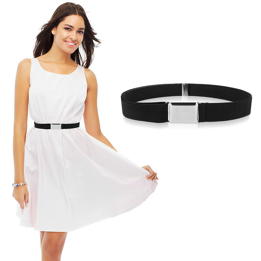 Giantree Women Invisible Belts, Women Stretch Belt Adjustable Elastic Belt No Show Waist Belts with Flat Buckle for Jeans Pants Dresses