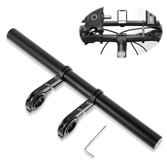 AOZUO 30cm/11.81inch Bicycle Handlebar Extension, Bicycle Handlebar Extension for 21-31mm/0.84-1.25inch Handlebar with Double Mount for Bicycle Speedometer GPS Phone Holder