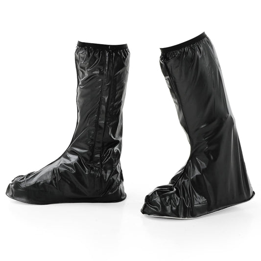 Giantree Waterproof Rain Boot Shoe Covers, Reusable Non-Slip Rain Boot Shoe Covers, Foldable Waterproof Rain Overshoes Full-Length Rain Boots Protective Gear with Zipper for Men and Women(L)