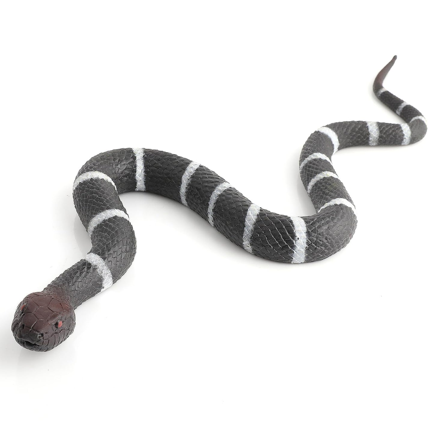 cobee Rubber Elastic Snake Figures, Realistic Reptile Animal Figurine Fake Snakes Toy Rubber Snake Props Snake Figure to Keep Birds Away Snakes Python Model Garden Props (B)
