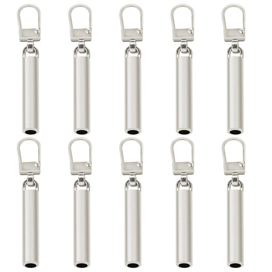 simarro 10 Pcs Zipper Pull Replacement, Detachable Zipper Repair Kit Zipper Head, Upgraded Heavy Duty Zipper Repair for Clothing Jackets Boots Purse Luggage (Silver)