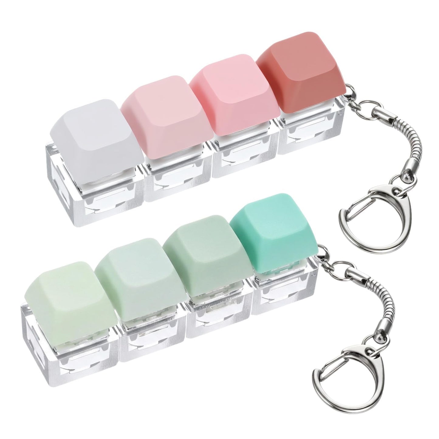 WJIAAA Fidget Toys Keyboard for Adults, 2 Pack with Keyboard, Clear Sound for Decompression and Time Consumption (White, Pink, Green)