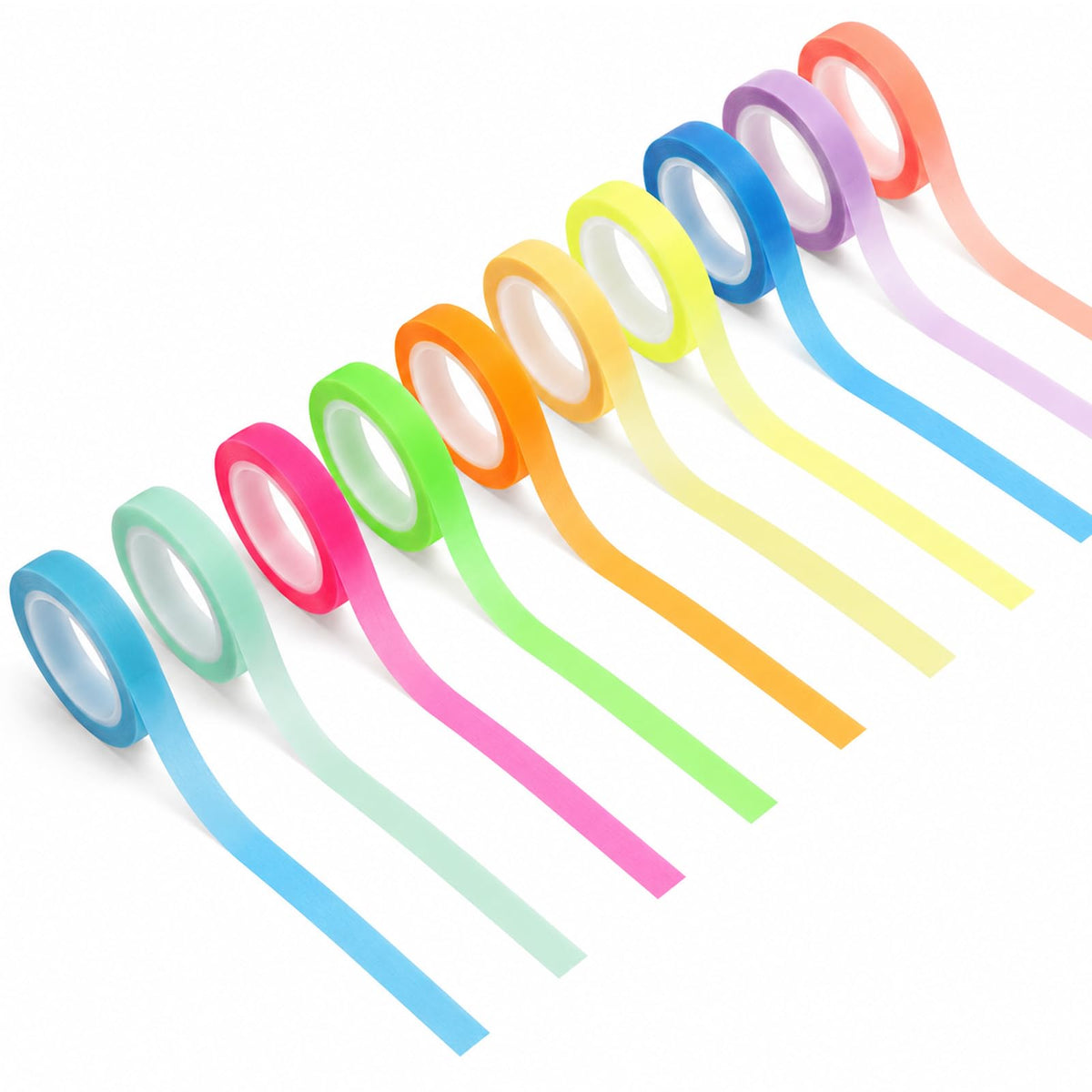 JJUNW Highlight Strips, Coloured Transparent Tape, Pack of 10