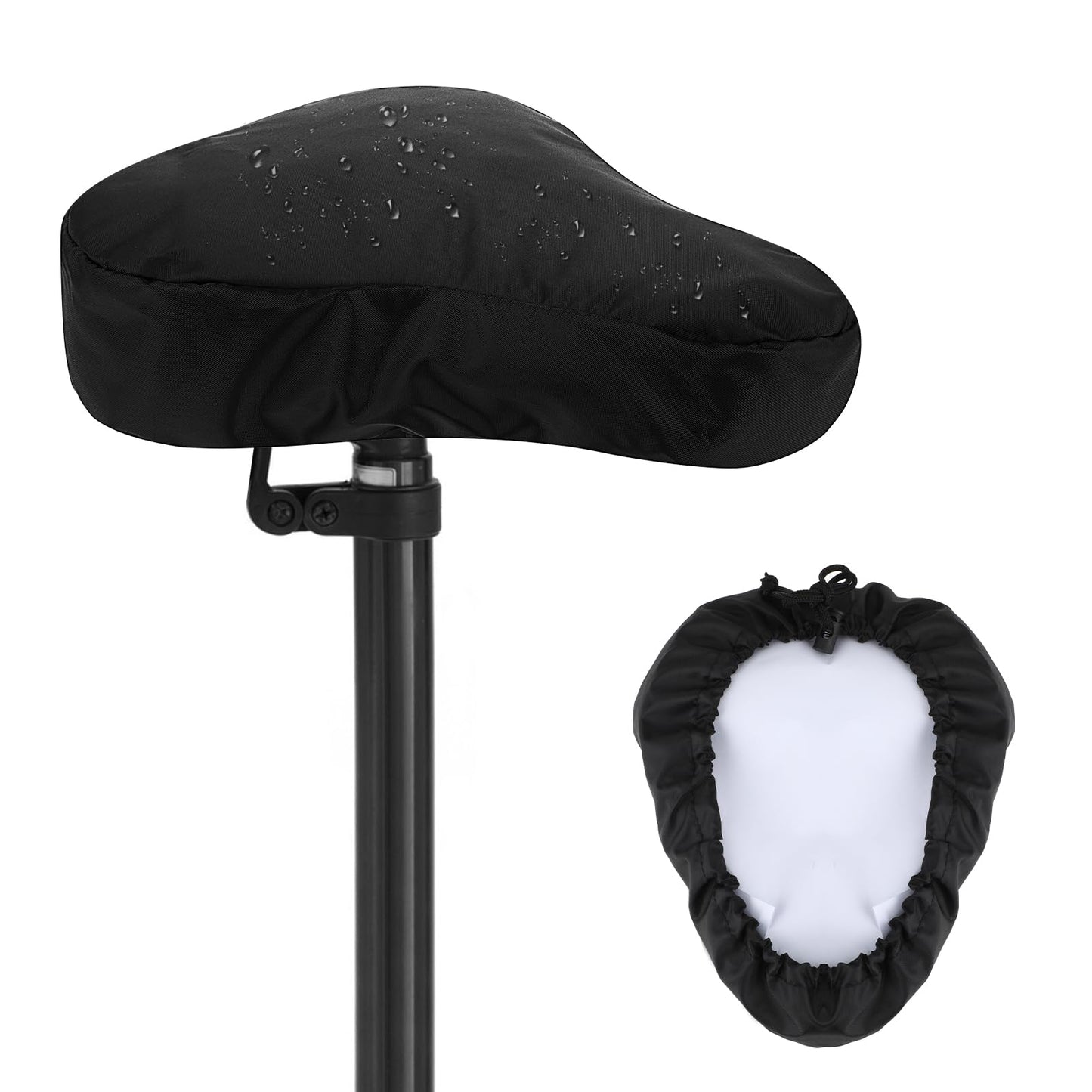 Jeffdad Waterproof Bike Seat Cover, Bicycle Seat Cover with Drawstring, Bike Saddles Cover Bike Seat Cushion For Outdoor Rain Dust Protective