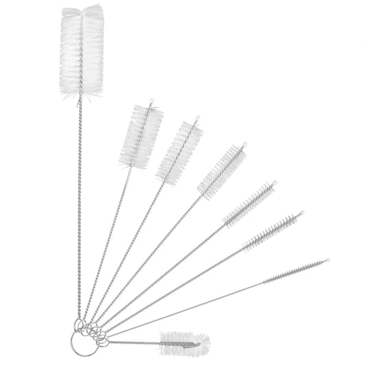 Giantree Small Bottle Cleaner Brush Set, 8Pcs Nylon Flexible Straw Cleaner Brushes Reusable Long Cleaning Bottle Brushes for Washing Narrow Neck Water Bottles Jars Teapot Spout