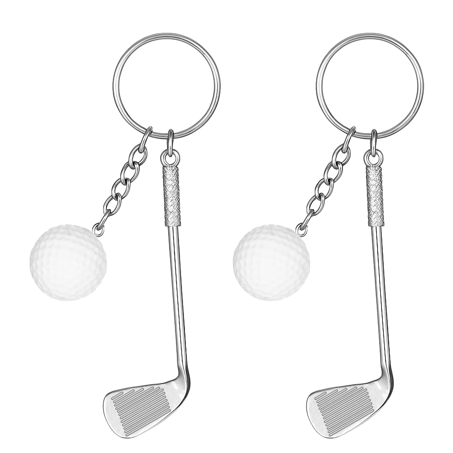TIESOME 2 PCS Golf Club Keychain, Funny Golf Gifts Keychain for Men Women Golfers Mini Alloy Golf Ball Keychains Backpack Decorations Birthday Christmas Gifts for Father Grandfather Sports Golf Lovers