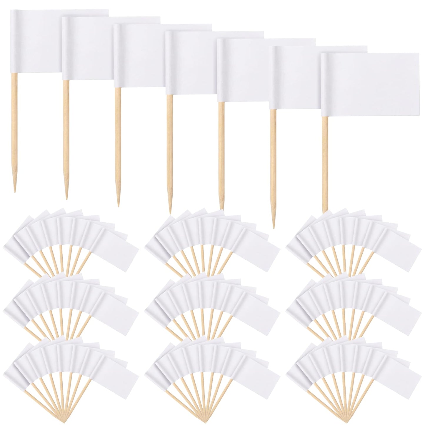 JJUNW 200 Pack Blank Toothpick Flags, Small Blank Flag for Board, Blank-Cupcake Topper Cheese Labels for Charcuterie Board Cupcake Sandwiches Appetizers Cheese Markers