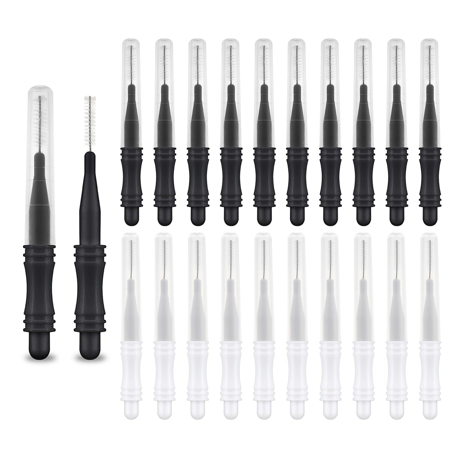 TIESOME Micro Eyebrow Brush with Cap, 20Pcs Multifunctional Combing Brush Eyebrow Brush Eyelash Brush Interdental Brush Oral Dental Hygiene Brush for Lash Extensions Cosmetic Contouring Makeup Tools