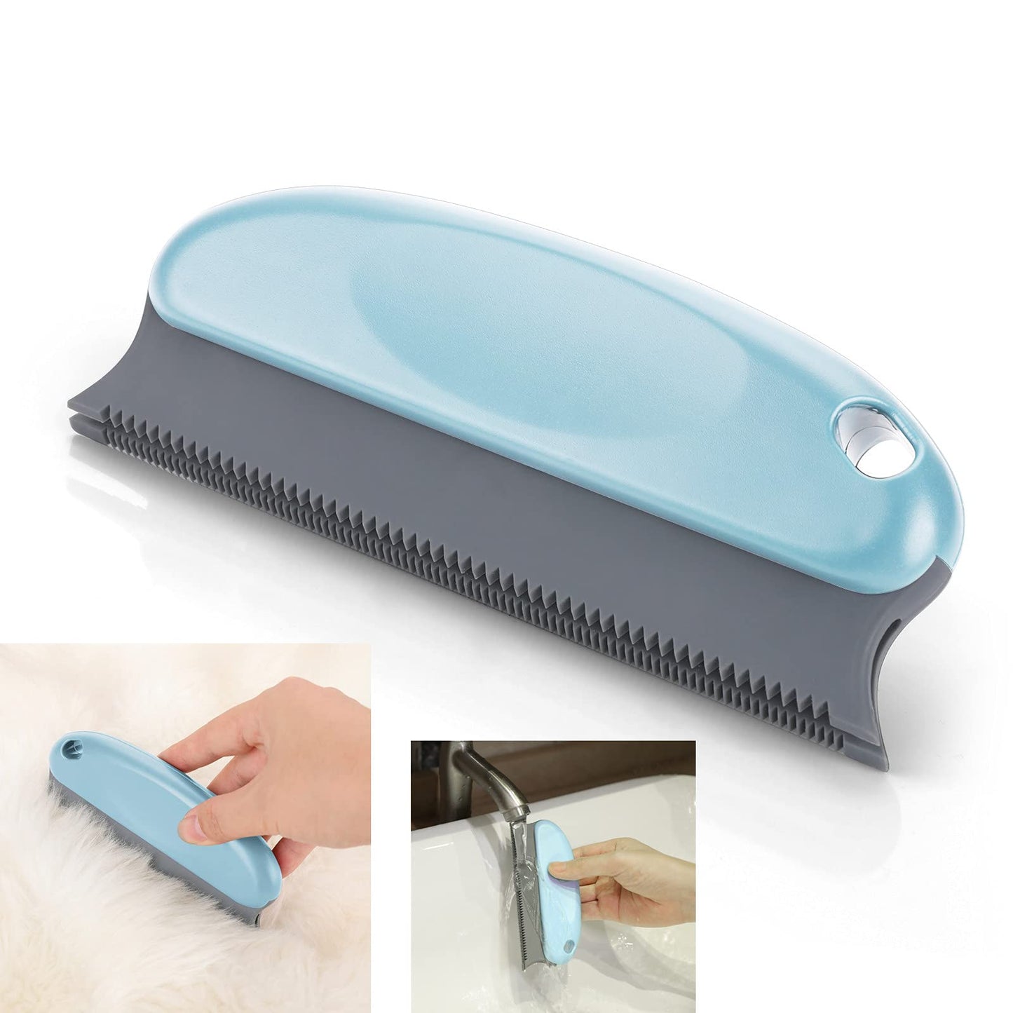 Molain Pet Hair Remover Brush, Dog Hair Remover for Carpet, Clothes, Furniture, Sofa, Cars, Lint Remover Pet Hair,Cat Hair Remover Comb,Rubber Brush for Pet Hair, Dog Hair Removal Products(Light Blue)