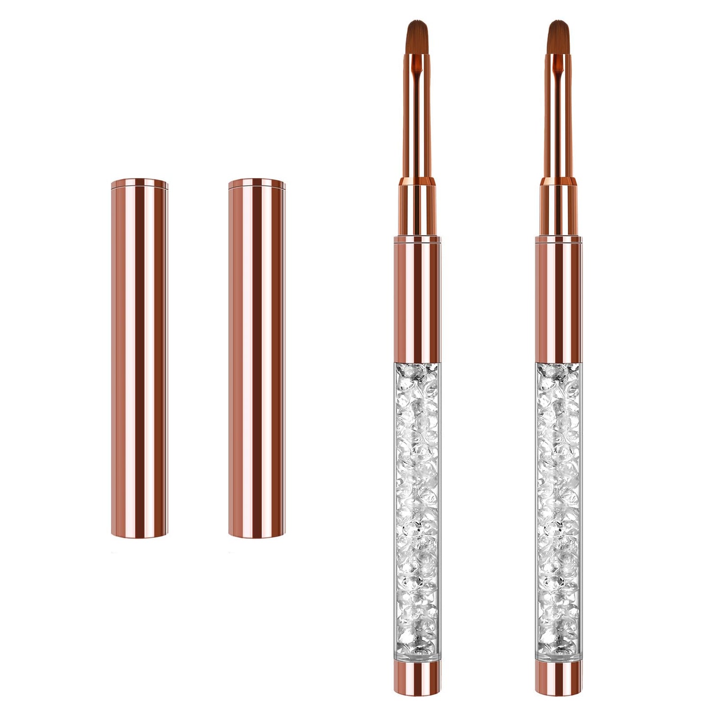 Giantree 2Pcs Nail Art Clean Up Brushes, Gel Nail Brush, Nail Drawing Pen, Professional Nail Painting Brushes for Nail Art Design Painting DIY and Cleaning Polish Mistake on the Cuticles