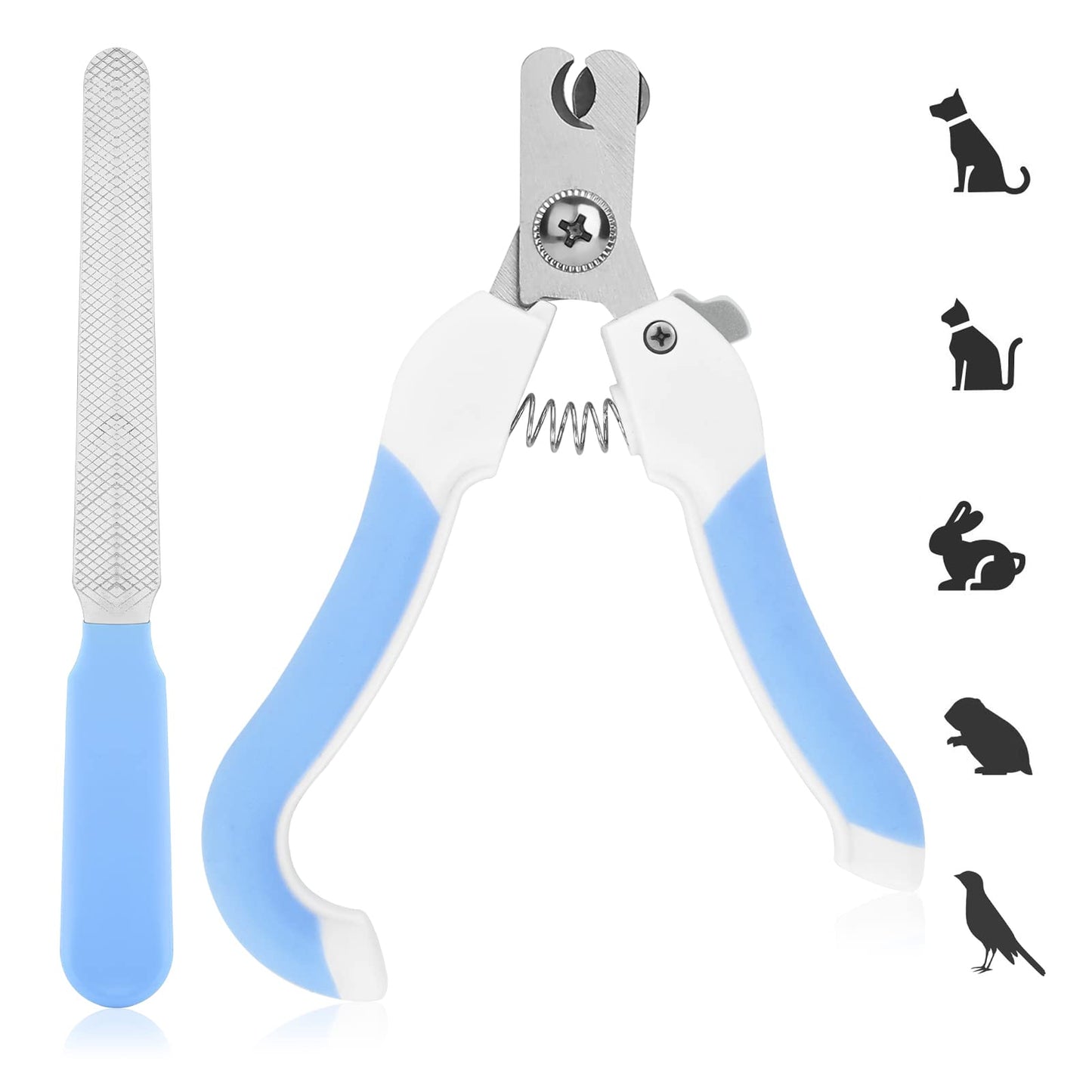 cobee Dog Nail Clippers and Trimmer, Stainless Steel Pet Paw Nail Clipper and Nail File with Quick Safety Guard to Avoid Over Cutting Toenail Professional Nail Clippers for Dogs Cats (Blue)