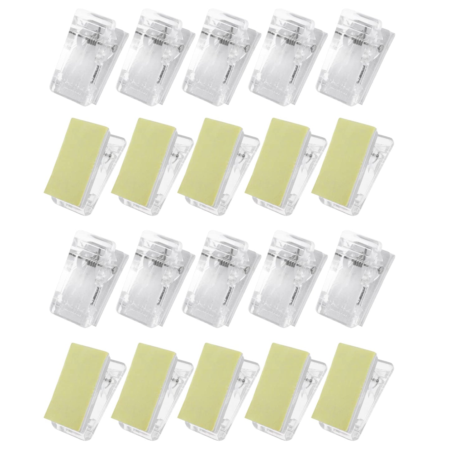 cobee Self-Adhesive Clips, 20 Pieces Wall Tapestry Clips Plastic Sticky Photo Clips Hanging Spring Clips