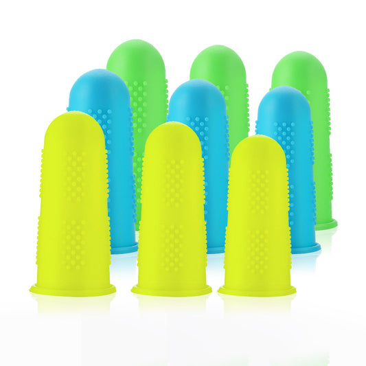 HJZHII Pack of 15 Thimble Sewing Silicone, Finger Cots Silicone, Silicone Finger Protection, Fingertip Protection, Fingertips, Hot Glue Finger Covers, Cut-resistant Finger Caps for Gun Wax, Rosin