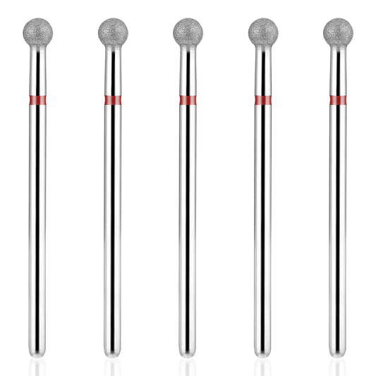 Molain 5 PCS Cuticle Drill Bits for Nails, Cuticle Bit for Nail Drill, Diamond Nail Drill Bits for 3/32''Electric Nail File Machine Pedicure Tool Manicure Nail Salon Supply