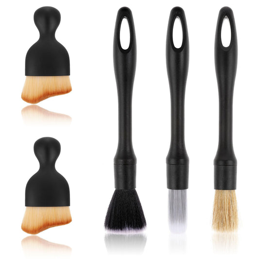 cobee Car Detailing Brush Set, 5PCS Car Interior Cleaning Soft Brush Car Cleaning Brushes with Soft Bristles Car Brush Interior Dust Removal Brushes Tool for Dashboard Wheel Rims Air Vent