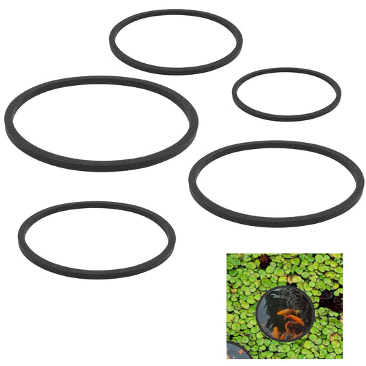 Jeffdad 5pcs Aquarium Floating Plant Rings, Foam Floaters Plant Corral Fish Feeding Ring Aquarium Feeding Ring, for Intercepts Floating Plants(Black)