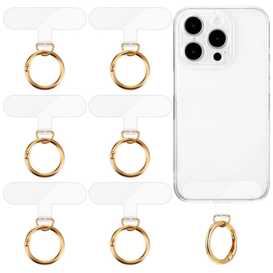 HJZHII Pack of 6 Mobile Phone Chain Holder Lanyard Patch, Mobile Phone Strap Universal Tether Tabs with Metal Ring, 6 x 3.5 cm PVC Lanyard Mobile Phone Patches Mobile Phone Strap Pads for Anti-Theft