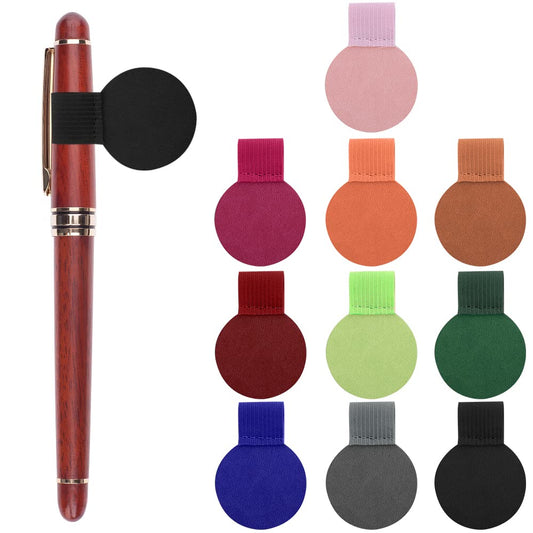 TIESOME 10Pcs Self-Adhesive Pen Loop, Self-Adhesive Pen Holder Leather Pen Loop Holder Notebook Pen Holder Strong Adhesive Pen Rings Multicoloured Pen Holder