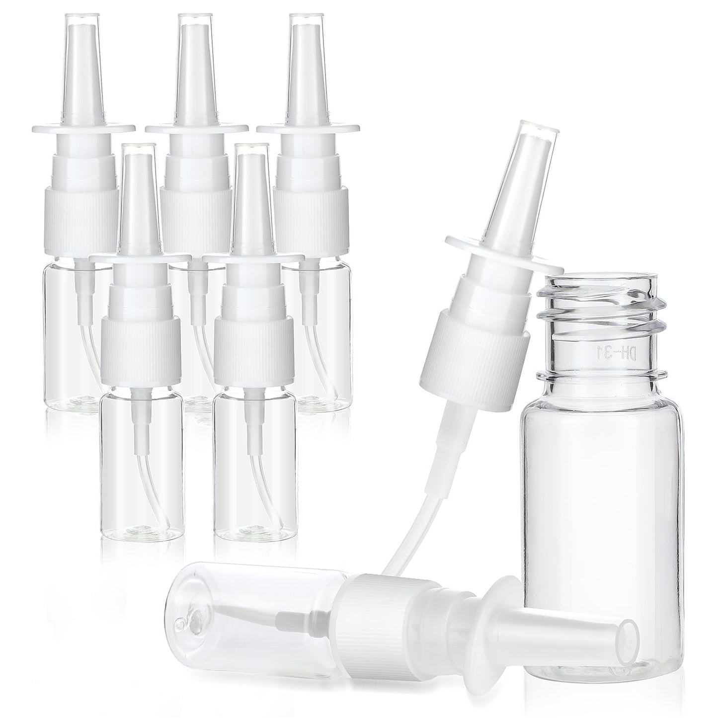 Giantree 7 Pcs Nasal Spray Bottle, 10ML Clear Small Empty Nose Spray Bottle Reusable Fine Mist Sprayers for Travel Saline Essential Oils