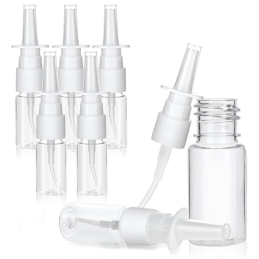 Giantree 7 Pcs Nasal Spray Bottle, 10ML Clear Small Empty Nose Spray Bottle Reusable Fine Mist Sprayers for Travel Saline Essential Oils