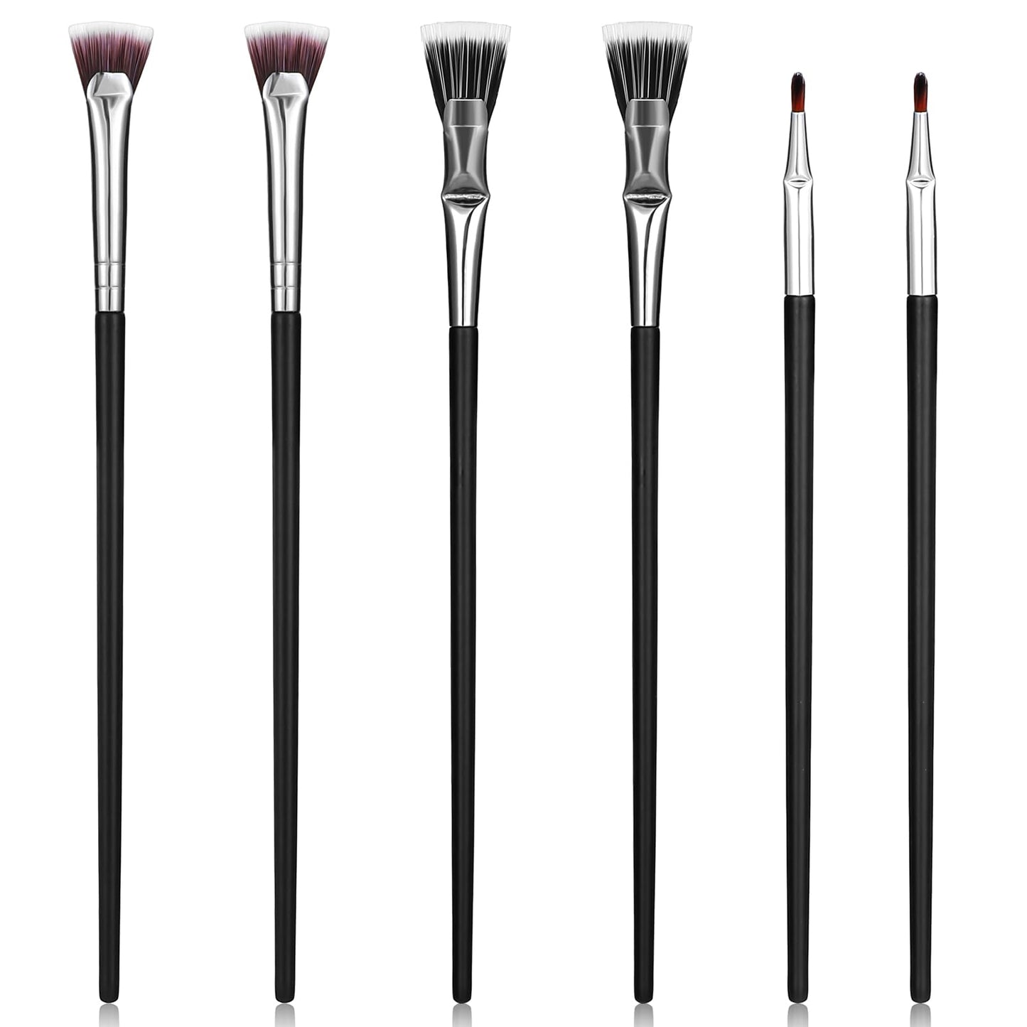 Yuanchu Makeup Brush Set, Ultra Thin Eyeliner Brush Set, 6 Angled Brushes for Eyebrows, Mascara, Professional Makeup Brushes, Eye Shadow Accessories, Concealer, Brushes