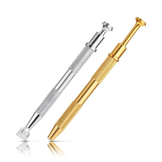 Bewudy 2Pcs Piercing Ball Grabber Tool, Stainless Steel Jeweler's Pick Up Tool, 4 Prongs Holder Diamond Claw Grabber Pick Up Tool, Tweezers Grabber for Tiny Objects IC Chip Electronic Components
